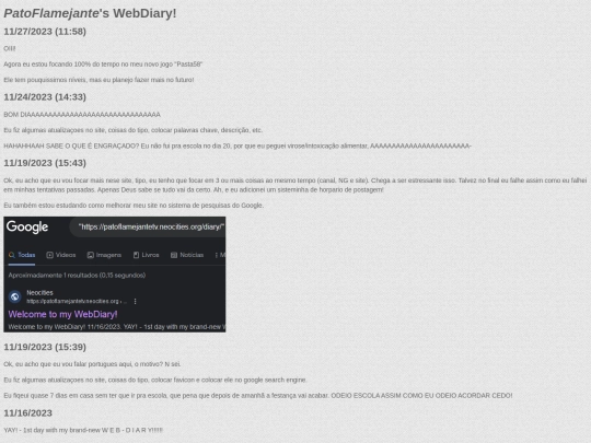 diary screenshot