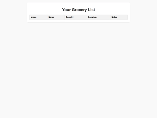 grocery-table screenshot
