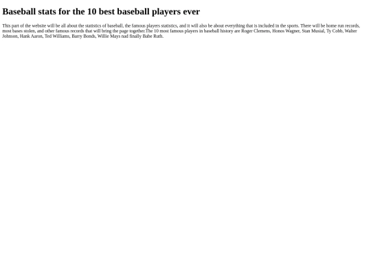 Baseball/stats/stats screenshot