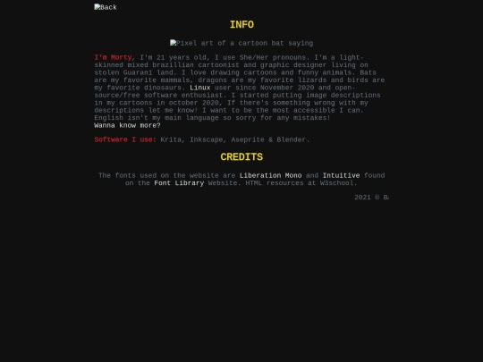 info screenshot