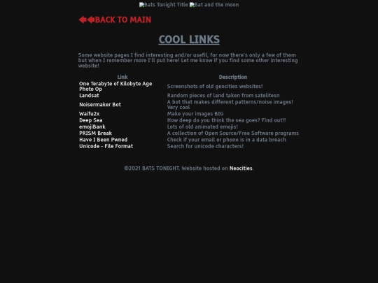 links screenshot