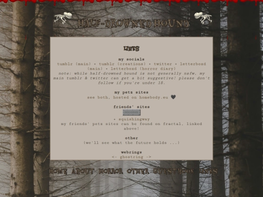 links screenshot