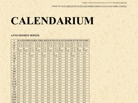 calendarium screenshot