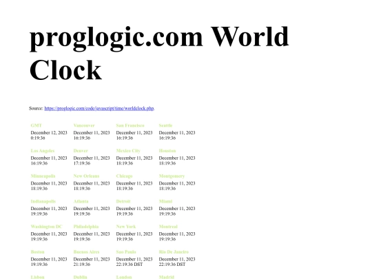 proglogic-clock screenshot