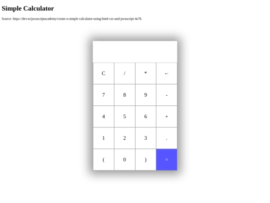 simpcalc screenshot