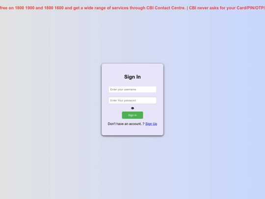 CBI banking screenshot