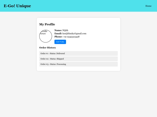 shopping/Profile screenshot