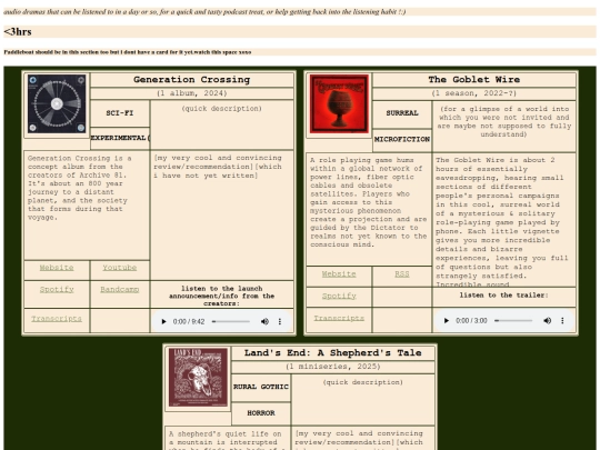lists/short screenshot