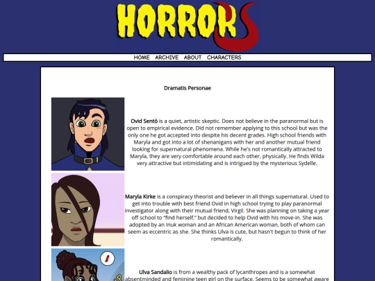 Horror-U/characters screenshot