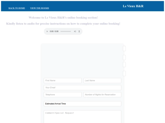 booking screenshot