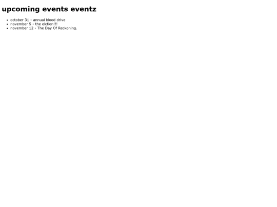 upcomingevents screenshot