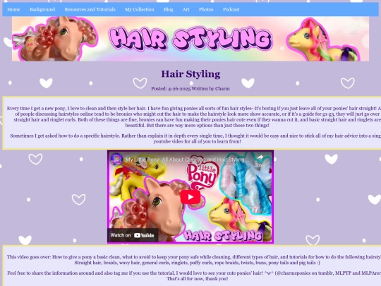 my blog pages/hair screenshot