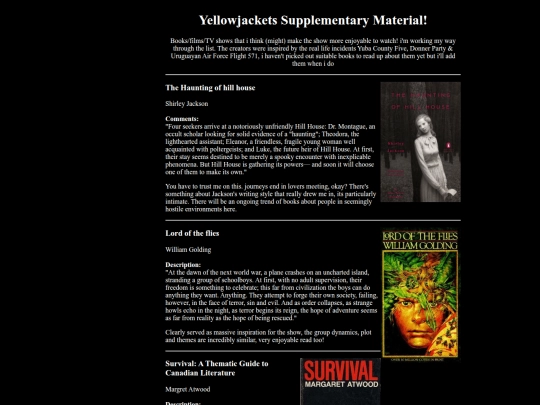 yellowjacketsreadinglist screenshot