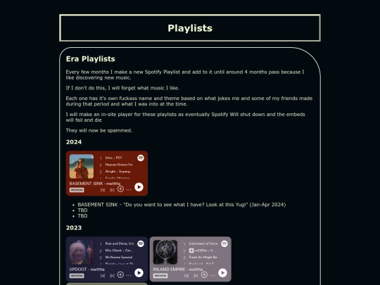 Playlists screenshot