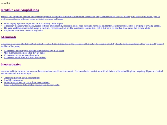 animallist screenshot
