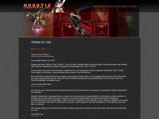terms-of-use screenshot