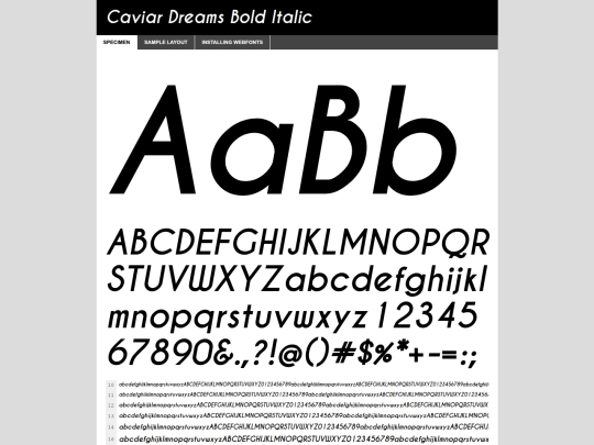 fonts2026/Caviar-Dreams-fontfacekit/web fonts/caviardreams_bolditalic_macroman/CaviarDreams_BoldItalic-demo screenshot