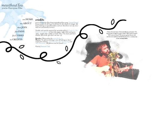 mewithoutyou/credits screenshot