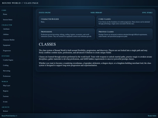 classes screenshot