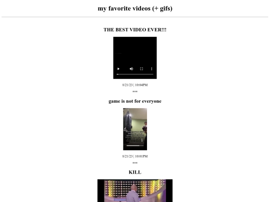 favorites/videos screenshot