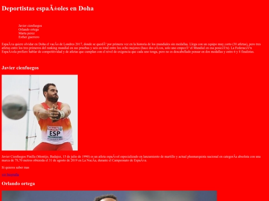 proyecto doha/deportistas españoles screenshot