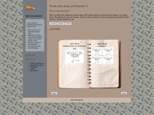 journal screenshot