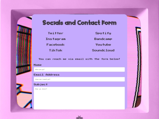 Socials screenshot