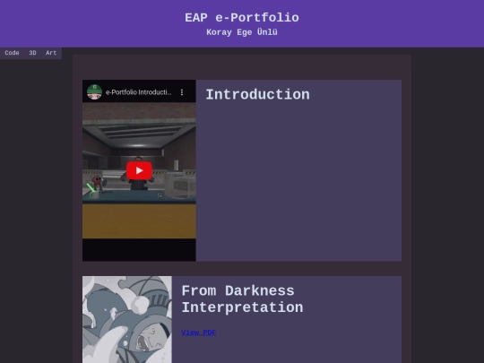 eportfolio screenshot
