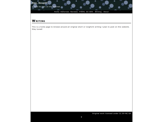writing/home screenshot