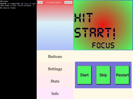 projects/webUSB/pomodoro screenshot