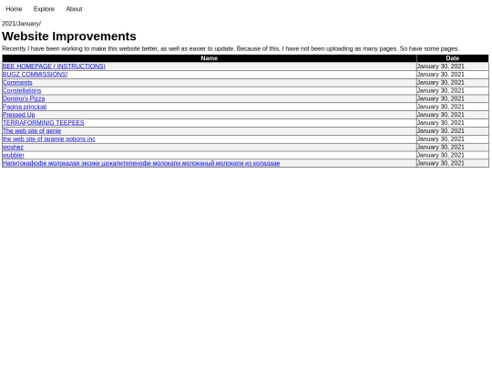 explore/2021/jan/Website Improvements screenshot