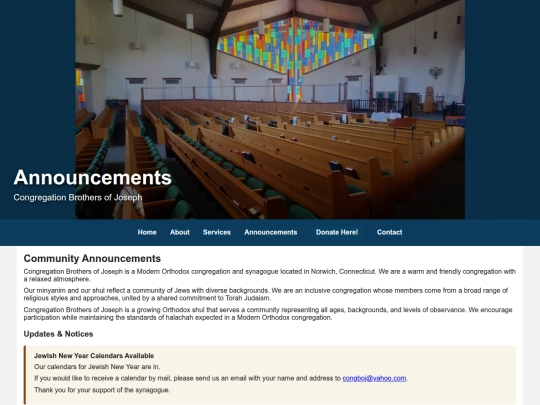 announcements screenshot