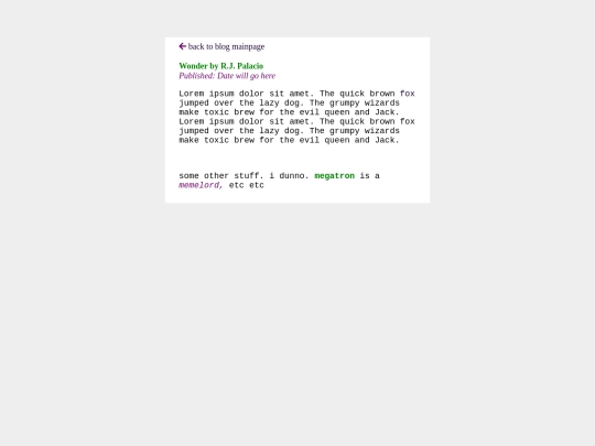 blog/wonder screenshot