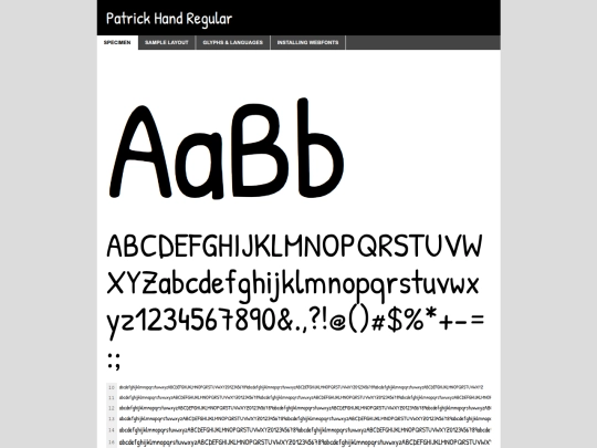 PatrickHand/patrickhand-regular-demo screenshot