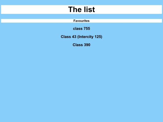 train-list screenshot