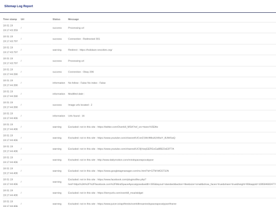 log screenshot