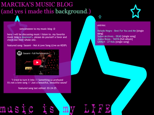blog/music screenshot