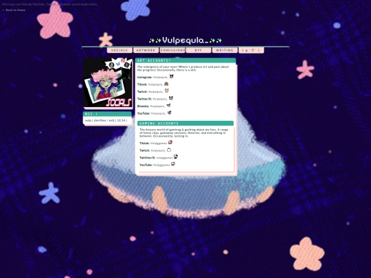 socials screenshot