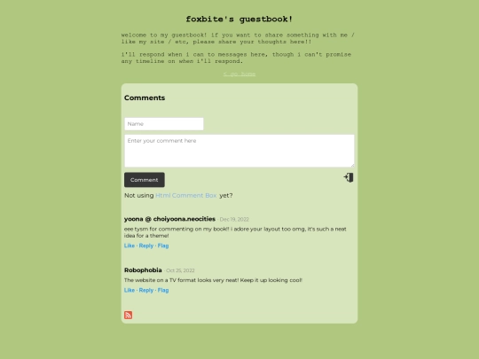 guestbook screenshot