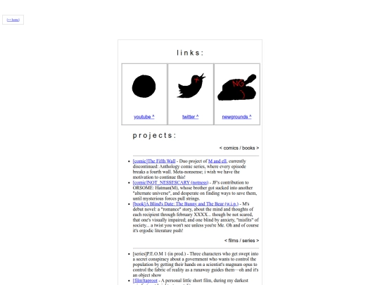 home/links screenshot