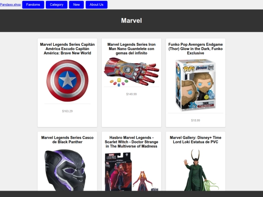 Fandoms/Marvel Section screenshot