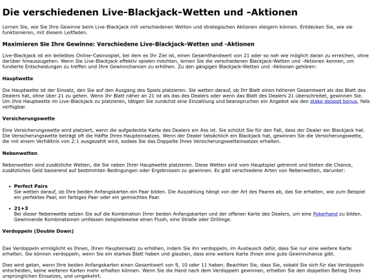 Die-verschiedenen-Live-Blackjack-Wetten-und-Aktionen screenshot