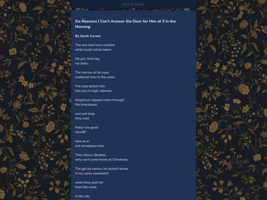 poetry/sixreasons screenshot