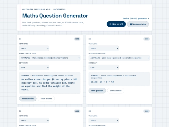 question-generator screenshot