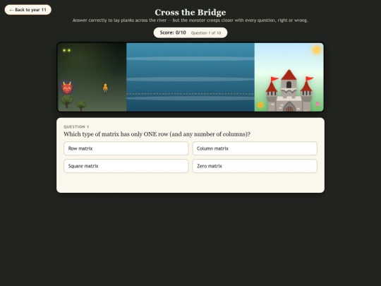 sum-numbers-games/year11/matrices/cross-the-bridge screenshot
