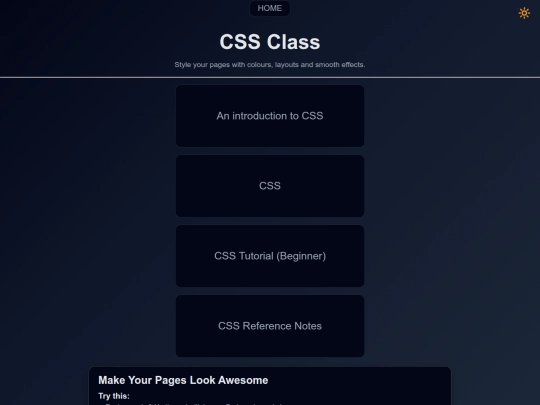 class x/css screenshot