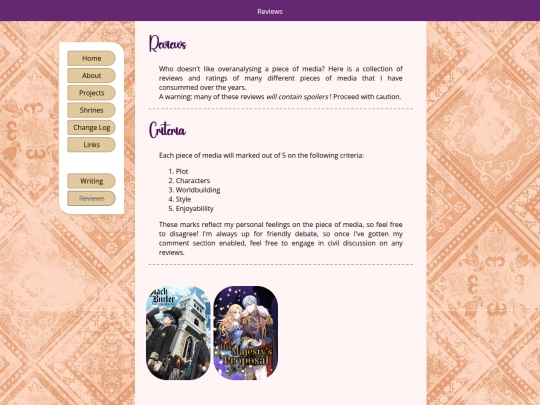 projects/reviews screenshot