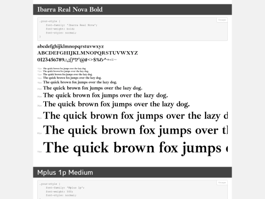 font/demo screenshot