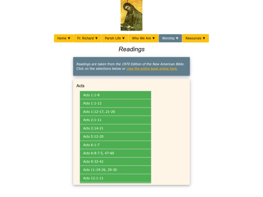 worship/readings screenshot