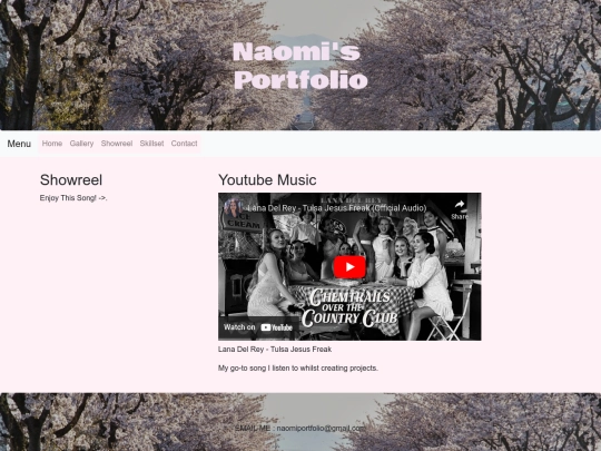 naomiportfolio/showreel screenshot